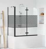 VidaXL Badomheining Zwart 120 x 67 x 129 cm Gelaagd Glas en Aluminium