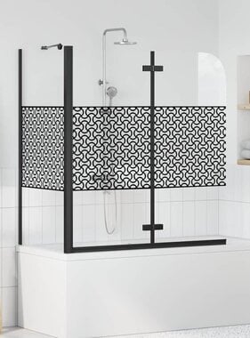 VidaXL Badomheining Zwart 120 x 67 x 129 cm Gelaagd Glas en Aluminium