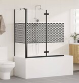 VidaXL Badomheining Zwart 120 x 67 x 129 cm Gelaagd Glas en Aluminium