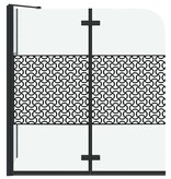 VidaXL Badomheining Zwart 120 x 67 x 129 cm Gelaagd Glas en Aluminium