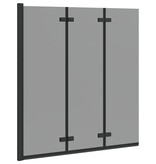 VidaXL Douche Omhulsel Zwart 130 x 138 cm ESG-glas en aluminium