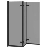 VidaXL Douche Omhulsel Zwart 130 x 138 cm ESG-glas en aluminium