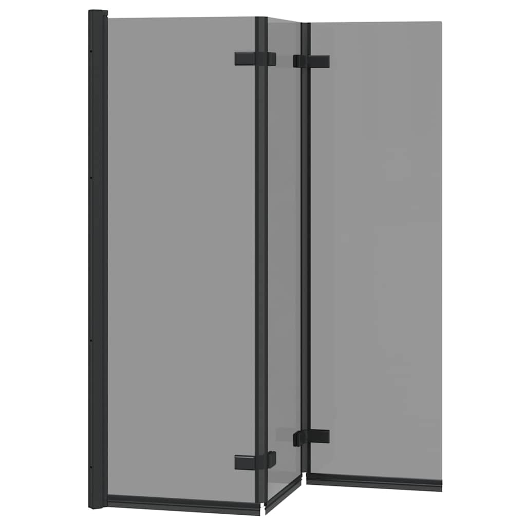 VidaXL Douche Omhulsel Zwart 130 x 138 cm ESG-glas en aluminium
