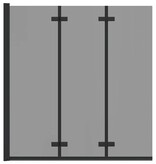 VidaXL Douche Omhulsel Zwart 130 x 138 cm ESG-glas en aluminium