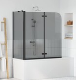 VidaXL Douche Omhulsel Zwart 120 x 68 x 130 cm ESG-glas en aluminium