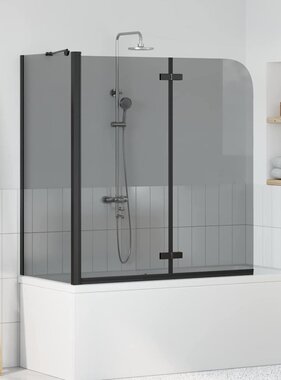 VidaXL Douche Omhulsel Zwart 120 x 68 x 130 cm ESG-glas en aluminium
