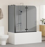 VidaXL Douche Omhulsel Zwart 120 x 68 x 130 cm ESG-glas en aluminium