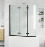 VidaXL Douche Omhulsel Zwart 130 x 138 cm ESG-glas en aluminium