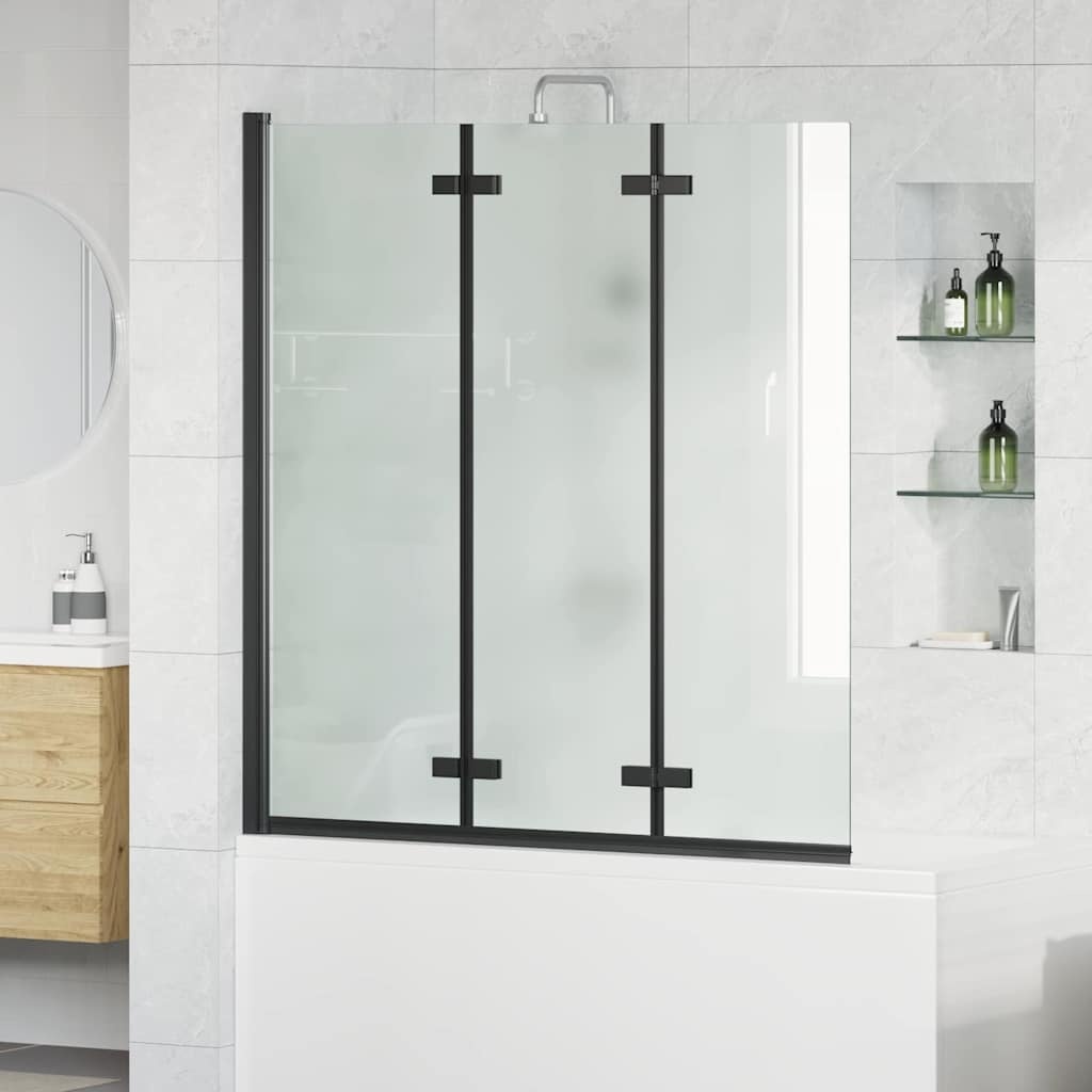 VidaXL Douche Omhulsel Zwart 130 x 138 cm ESG-glas en aluminium