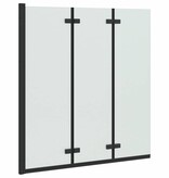 VidaXL Douche Omhulsel Zwart 130 x 138 cm ESG-glas en aluminium