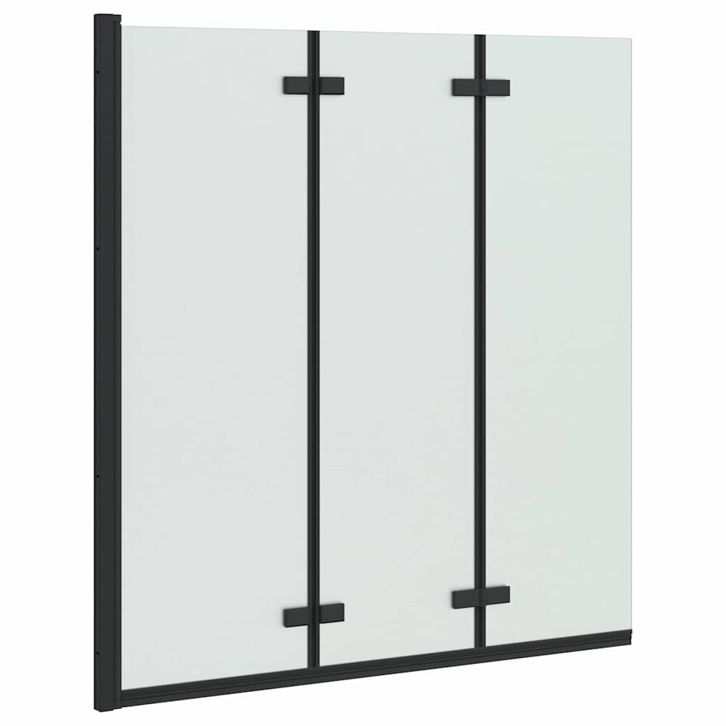 VidaXL Douche Omhulsel Zwart 130 x 138 cm ESG-glas en aluminium