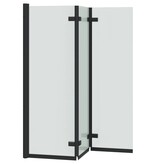 VidaXL Douche Omhulsel Zwart 130 x 138 cm ESG-glas en aluminium