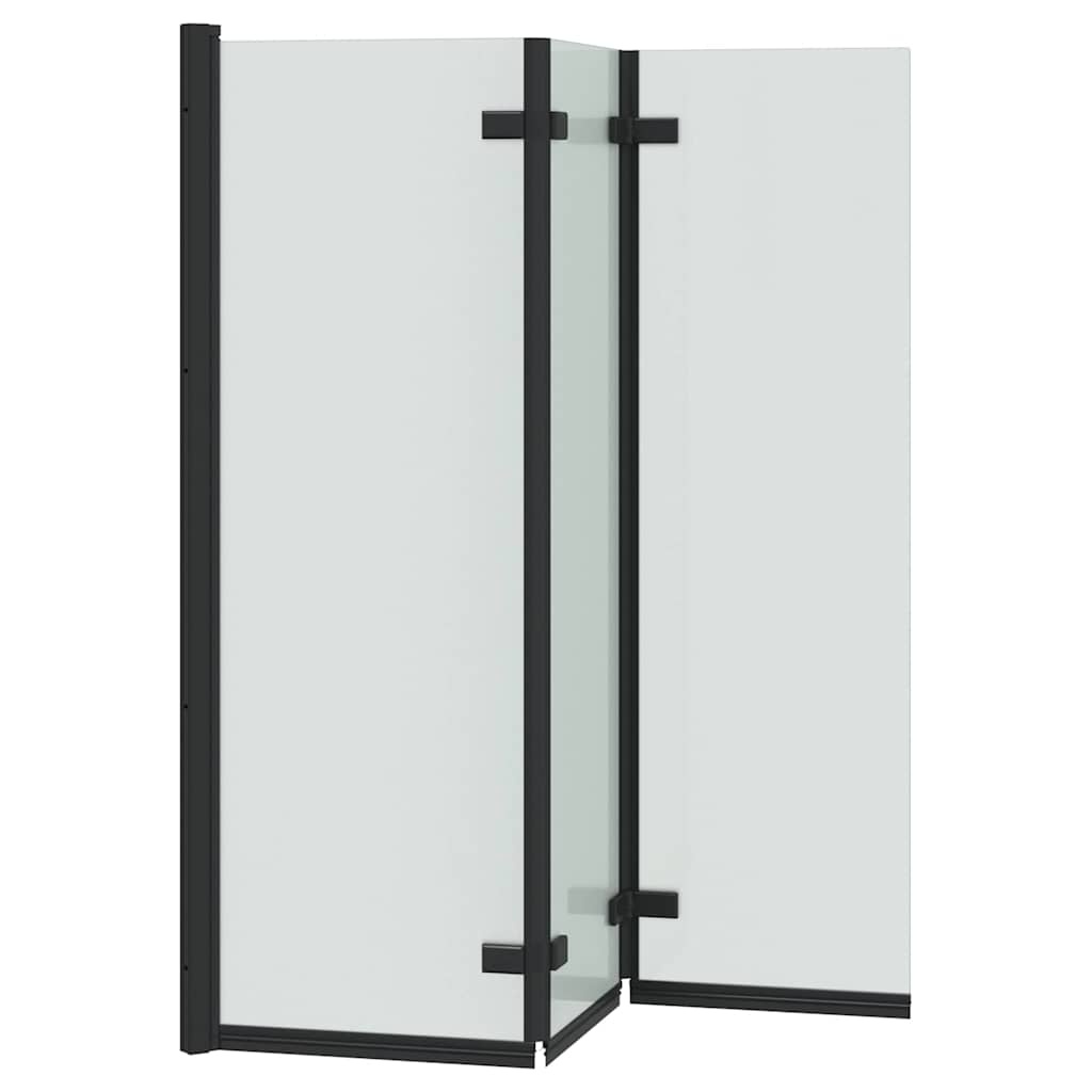 VidaXL Douche Omhulsel Zwart 130 x 138 cm ESG-glas en aluminium