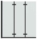 VidaXL Douche Omhulsel Zwart 130 x 138 cm ESG-glas en aluminium