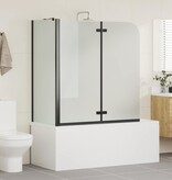 VidaXL Douche Omhulsel Zwart 120 x 68 x 130 cm ESG-glas en aluminium