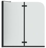 VidaXL Douche Omhulsel Zwart 120 x 68 x 130 cm ESG-glas en aluminium