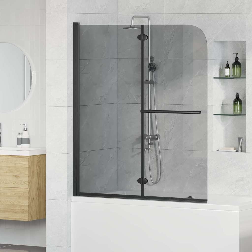 VidaXL Douche Omhulsel Zwart 95 x 140 cm ESG-glas en aluminium