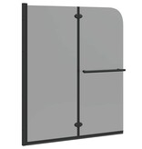 VidaXL Douche Omhulsel Zwart 95 x 140 cm ESG-glas en aluminium