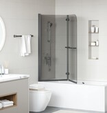 VidaXL Douche Omhulsel Zwart 95 x 140 cm ESG-glas en aluminium