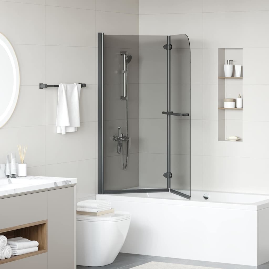 VidaXL Douche Omhulsel Zwart 95 x 140 cm ESG-glas en aluminium