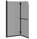 VidaXL Douche Omhulsel Zwart 95 x 140 cm ESG-glas en aluminium