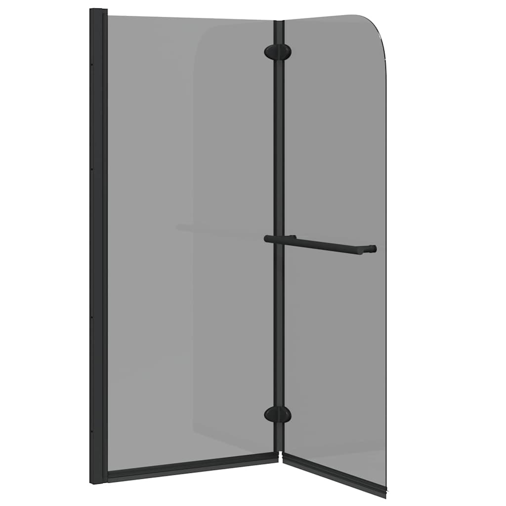 VidaXL Douche Omhulsel Zwart 95 x 140 cm ESG-glas en aluminium