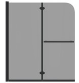 VidaXL Douche Omhulsel Zwart 95 x 140 cm ESG-glas en aluminium