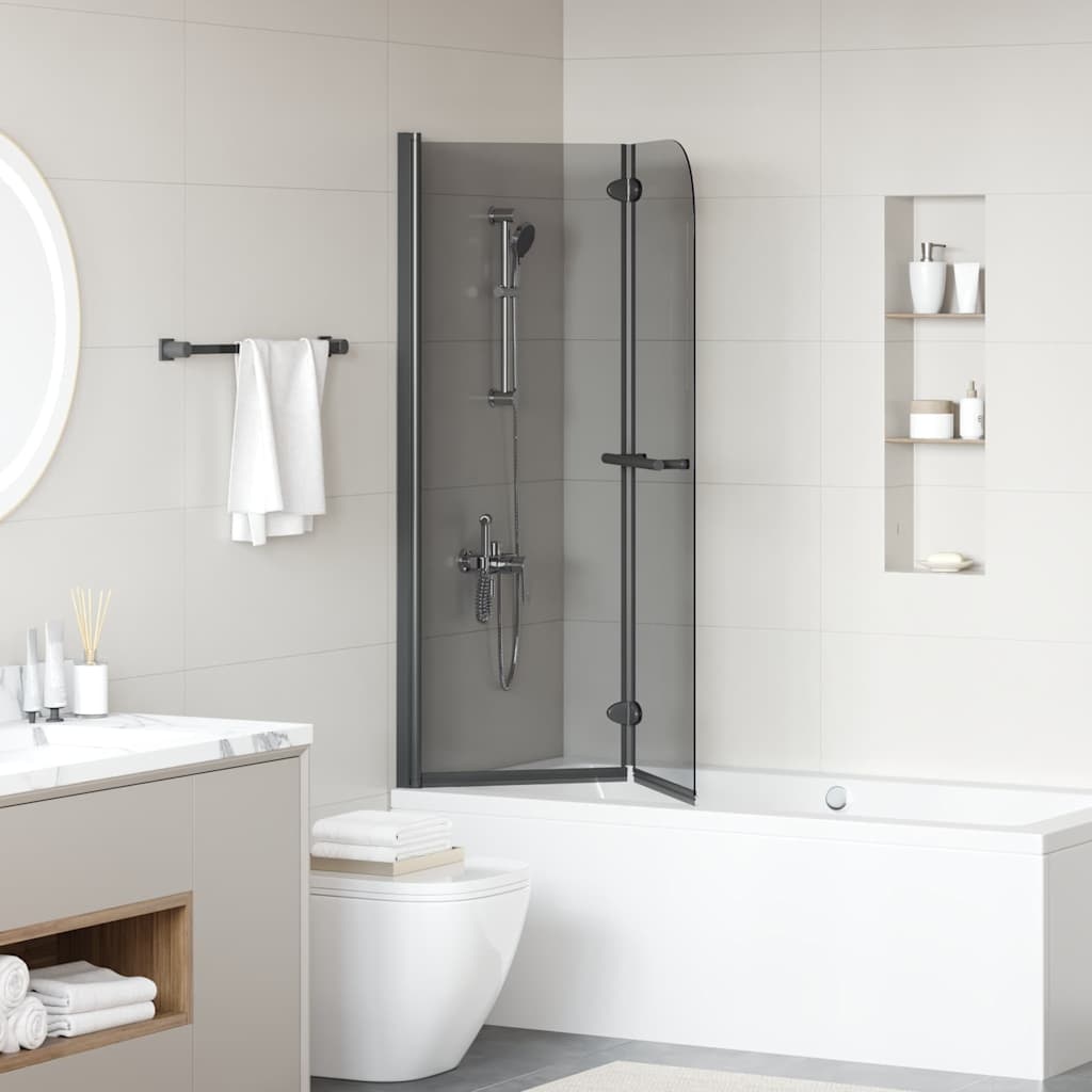 VidaXL Douche Omhulsel Zwart 120 x 140 cm ESG-glas en aluminium