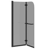 VidaXL Douche Omhulsel Zwart 120 x 140 cm ESG-glas en aluminium
