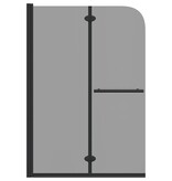 VidaXL Douche Omhulsel Zwart 120 x 140 cm ESG-glas en aluminium