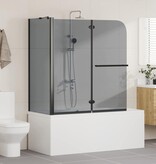 VidaXL Bi-Vouw Douche Omheining Donker Transparant 120 x 67 x 129 cm