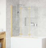 VidaXL Douche Omhulsel Goud 130 x 138 cm ESG-glas en aluminium