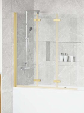 VidaXL Douche Omhulsel Goud 130 x 138 cm ESG-glas en aluminium