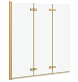 VidaXL Douche Omhulsel Goud 130 x 138 cm ESG-glas en aluminium