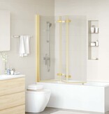VidaXL Douche Omhulsel Goud 130 x 138 cm ESG-glas en aluminium
