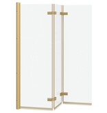 VidaXL Douche Omhulsel Goud 130 x 138 cm ESG-glas en aluminium