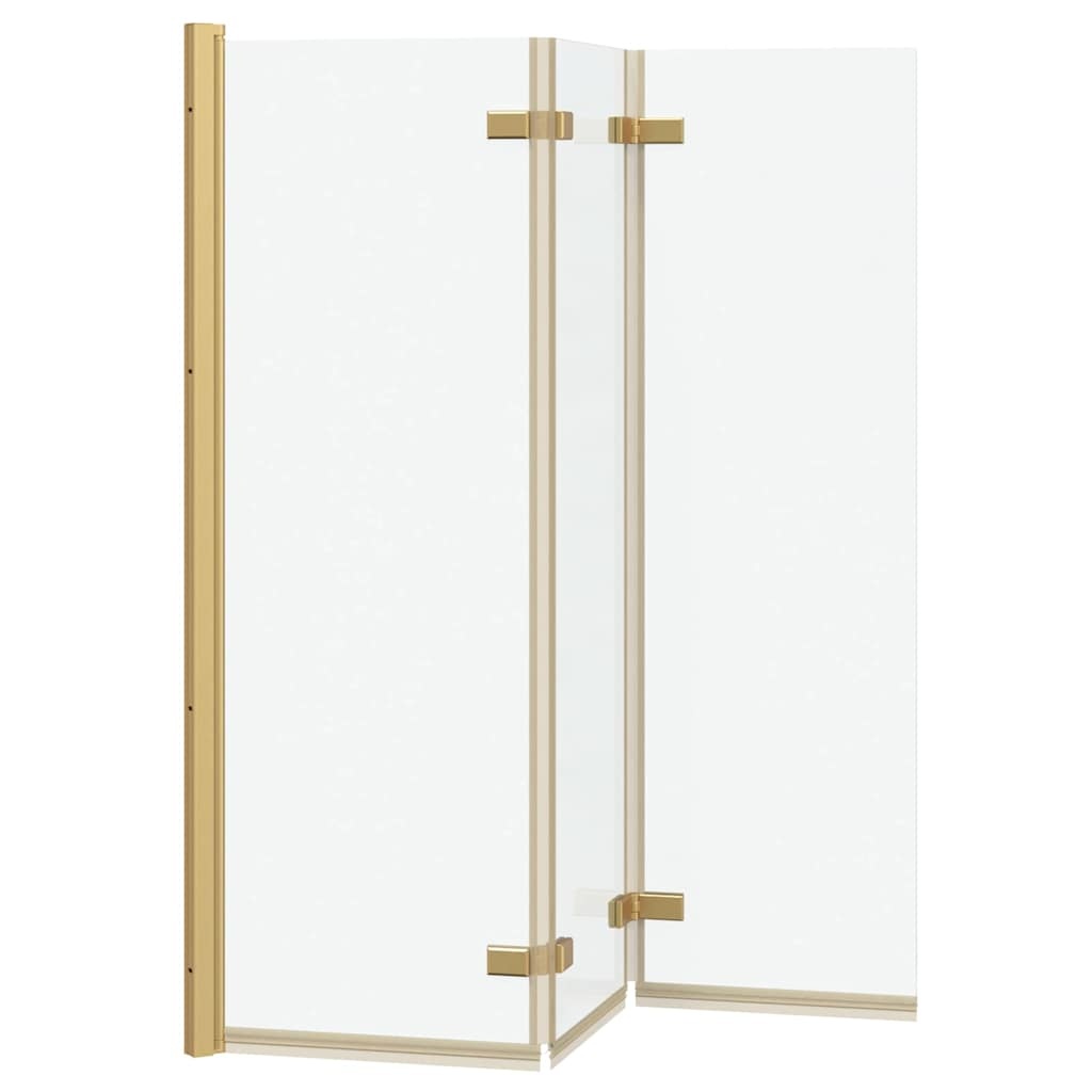 VidaXL Douche Omhulsel Goud 130 x 138 cm ESG-glas en aluminium