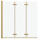 VidaXL Douche Omhulsel Goud 130 x 138 cm ESG-glas en aluminium