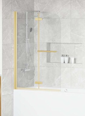 VidaXL Douche Omhulsel Goud 95 x 140 cm ESG-glas en aluminium
