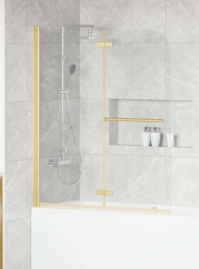 VidaXL Douche Omhulsel Goud 120 x 140 cm ESG-glas en aluminium