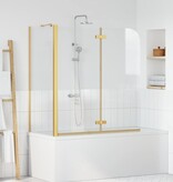 VidaXL Douche Omhulsel Goud 120 x 68 x 130 cm ESG-glas en aluminium