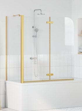 VidaXL Douche Omhulsel Goud 120 x 68 x 130 cm ESG-glas en aluminium