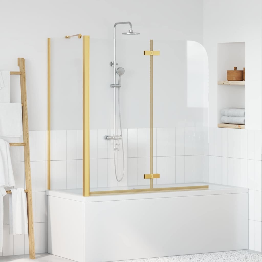 VidaXL Douche Omhulsel Goud 120 x 68 x 130 cm ESG-glas en aluminium