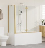 VidaXL Douche Omhulsel Goud 120 x 68 x 130 cm ESG-glas en aluminium