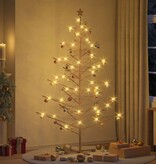 VidaXL Houten kerstboom met standaard Bruin 210 cm Massief grenenhout