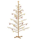 VidaXL Houten kerstboom met standaard Bruin 210 cm Massief grenenhout