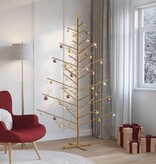 VidaXL Houten kerstboom met standaard Bruin 210 cm Massief grenenhout