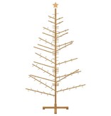 VidaXL Houten kerstboom met standaard Bruin 210 cm Massief grenenhout