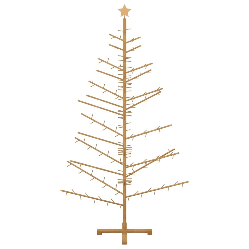 VidaXL Houten kerstboom met standaard Bruin 210 cm Massief grenenhout