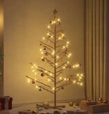 VidaXL Houten kerstboom met standaard Bruin 180 cm Massief grenenhout